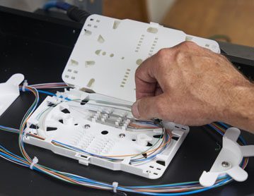 Technician with custom security installation